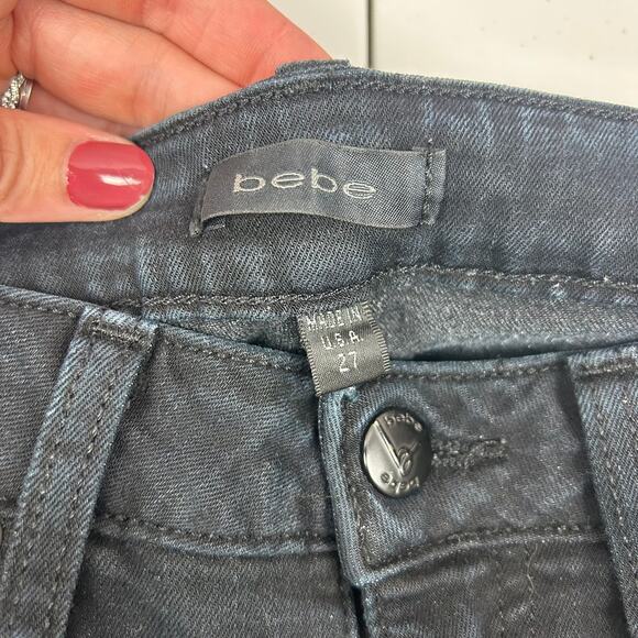 Vintage bebe Heartbreaker Black Low Rise Skinny Jeans – Stretchy, Size 27 - Picture 4 of 5
